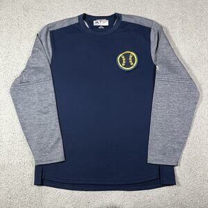 Milwaukee Brewers Majestic Therma Base Pullover Mens M Blue Warm Up Long Sleeve